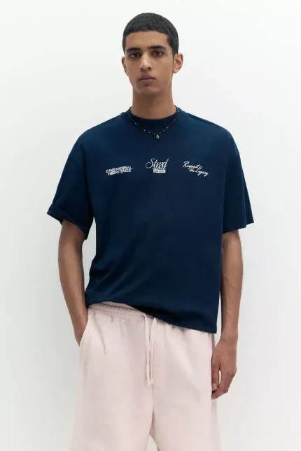 Camiseta azul estampada de STWD (1)