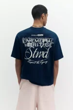 Camiseta azul estampada de STWD (2)