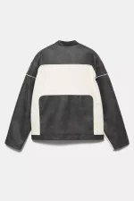 Faux leather panel jacket (2)