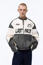 Faux leather panel jacket (3)