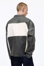 Faux leather panel jacket (4)