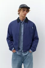 Jacket with contrast collar (2)