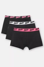 Pack of 3 black boxers with pink STWD logo