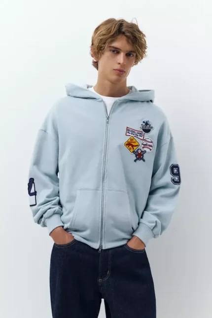 Sudadera capucha cremallera parches (1)