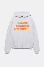 Sudadera capucha cremallera texto