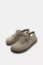 Zuecos de cuero con cordones STWD (2)